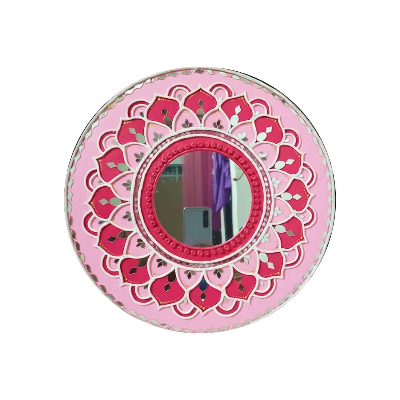 Blossom Aura Mirror – 3D Relief Wall Art