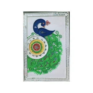 Majestic Peacock Grace – 3D Relief Mural Art