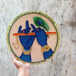 Radha Krishna Hand Gestures 3D Wall Art