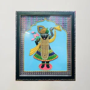 Handcrafted Shrinathji 3D Relief Mural Art
